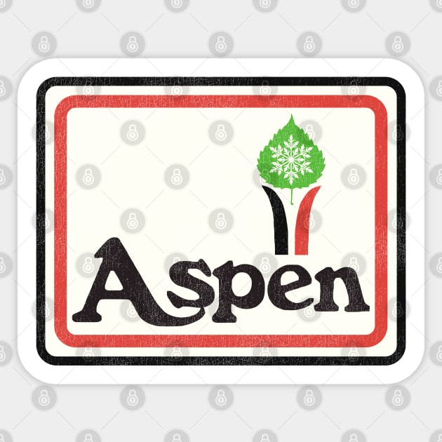 Vintage Aspen Tourist Souvenir Sticker by darklordpug